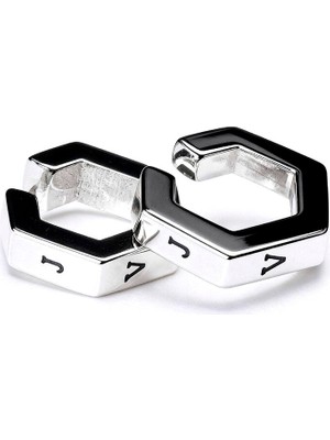 Jaagravii Hexagon Ear Cuff 2'li Unisex Kıkırdak Küpe Seti