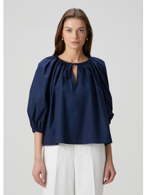 Polo Ralph Lauren Lacivert Bağcıklı Bluz