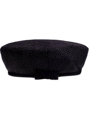 Sibi Hats Sheila Siyah Zincir Efekt Kadın Beret Şapka