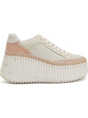 Chloe Nama Bej Beyaz Kadın Deri Sneaker