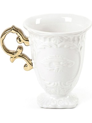 Seletti I-Wares Gold Porselen Beyaz Kupa