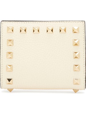 Valentino Garavani Rockstud Krem Kadın Deri Cüzdan