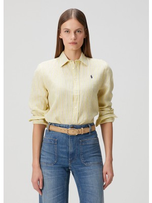 Polo Ralph Lauren Sarı Çizgili Keten Gömlek
