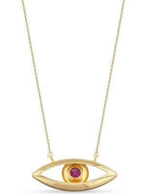 Orena Jewelry Ruby Eye Shot 24 Ayar Altın Kaplama Kadın Kolye