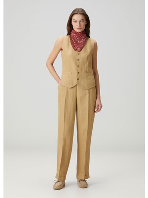 Polo Ralph Lauren Straight Camel Keten Pantolon