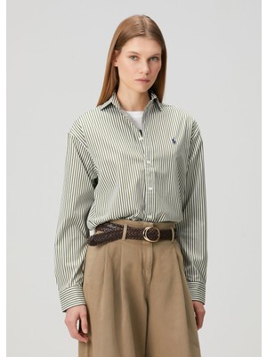 Polo Ralph Lauren Haki Çizgili Gömlek