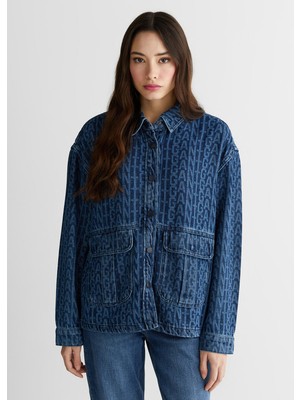 Gant Mavi Regular Fit Düğmeli Yaka Uzun Kollu Kadın Gömlek