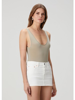 Wardrobe Nyc Sheer Bej Bodysuit