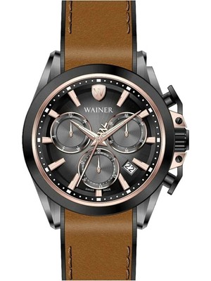 Wainer WA.16101-A Kahverengi Çelik Erkek Kol Saati