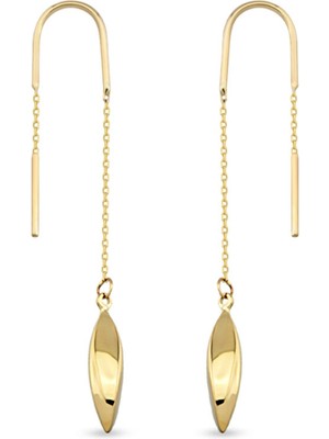 Orena Jewelry Zincir Sallantılı 14 Ayar Kadın Altın Küpe