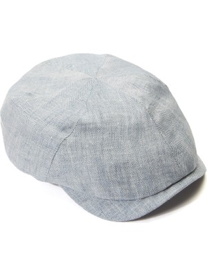  collection newysboy slim mavi keten erkek şapka