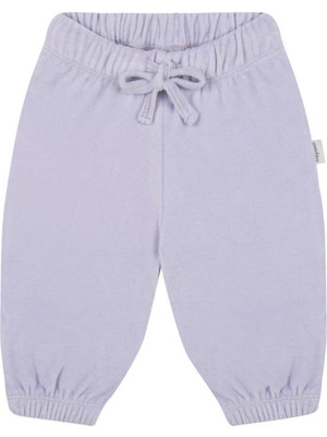 Antebies Lila Kadife Kız Bebek Eşofman Pantolon