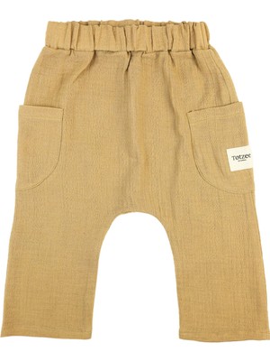 Totzee Kumsal Beji Müslin Cepli Unisex Bebek Pantolon