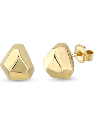 Orena Jewelry Asimetrik Drop 14 Ayar Kadın Altın Küpe