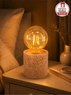 Maison Luré Kalp Şeklinde LED Ampullü Dekoratif Gece Lambası Masa ve Gece Lambası