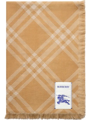 Burberry Wide Check Silk Bej Yün Kadın Atkı