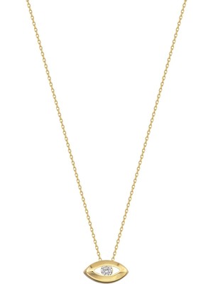 Orena Jewelry Iris Pırlanta Taşlı 14 Ayar Altın Kadın Kolye