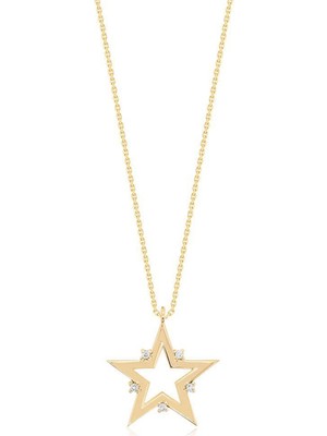 Venta Jewelry Yıldız 14 Ayar Kadın Pırlanta Kolye