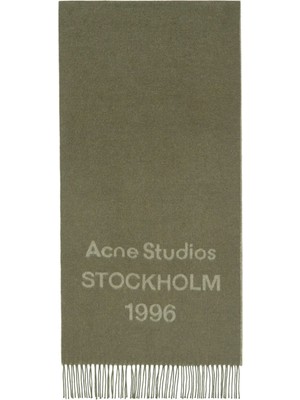 Acne Studios Yeşil Kadın Yün Atkı
