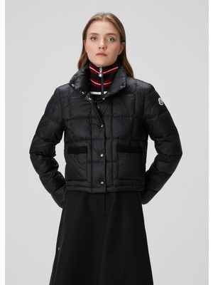 Moncler Jarcieu Siyah Crop Puffer Mont