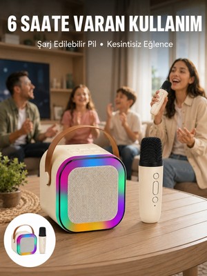 sbodurhome Taşınabilir Karaoke Mikrofon Seti Bluetooth Hoparlörlü Yeni Nesil