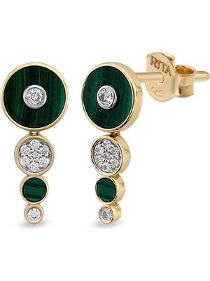Rita Fine Jewelry Deep Space Pırlanta Taşlı 14 Ayar Altın Kadın Küpe