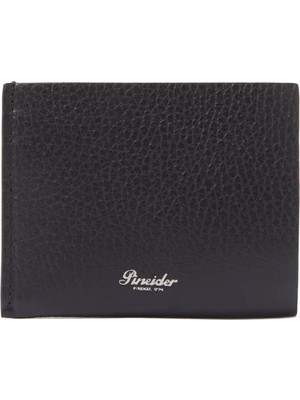Pineider Siyah Logo Detaylı Deri Kartlık