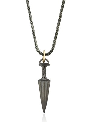 Melie Jewelry Dagger 14 Ayar Altın ve 925 Ayar Gümüş Erkek Kolye