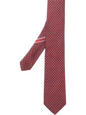 Ferragamo Bordo Logo Desenli Ipek Kravat