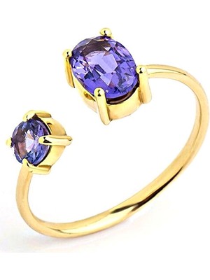 The Anoukis Deep Sea Ring Tanzanite 14 Ayar Kadın Altın Yüzük