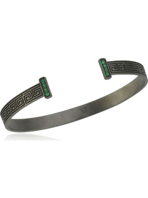 Melie Jewelry Marcus 925 Ayar Gümüş Tsavorite Erkek Bileklik