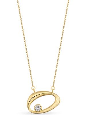 Orena Jewelry Liora Pırlanta Taşlı 14 Ayar Altın Kadın Kolye