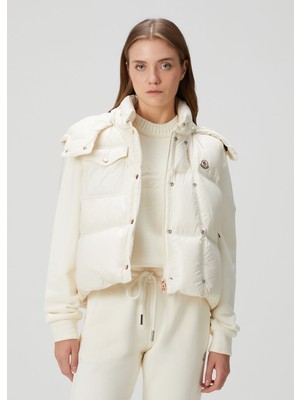 Moncler Pario Beyaz Kapüşonlu Puffer Yelek