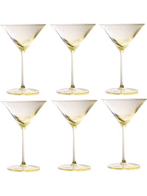Anna Von Lipa Limon Sarısı 6'lı Kristal Martini Bardağı