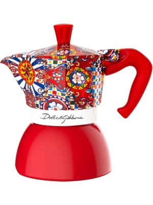 Bialetti Dolce Gabbana Kırmızı Çelik Indüksiyon Taban 2 Cup Moka Pot