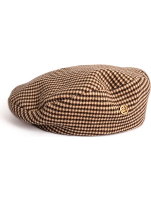 Sibi Hats Chantel Kareli Kaşmir Unisex Beret Şapka