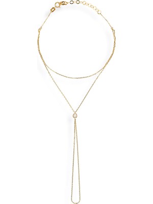 Ginza Design Jewelry Atina Pırlanta Taşlı 14 Ayar Sarı Altın Kadın Şahmeran