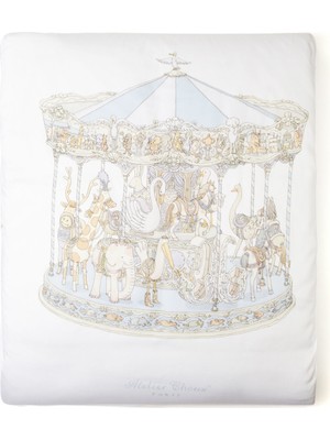 Atelier Choux Mavi Carousel Baskılı Saten Çarşaf