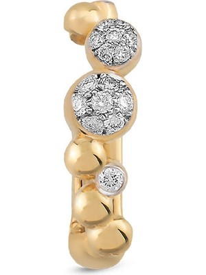 Rita Fine Jewelry Bubble Maxi Ear Cuff Pırlantalı 14 Ayar Altın Kadın Kıkırdak Küpe