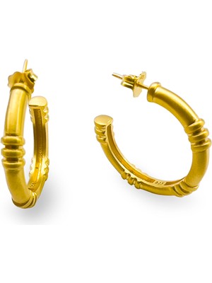 Juliette Lea Gold Kadın Mat Gümüş Büyük Küpe