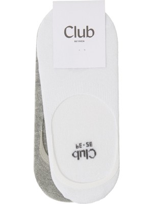  club beyaz gri kadın bambu çorap seti