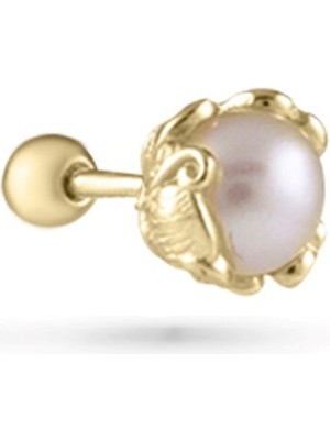 Ecru Atelier Aria Mayorka Inci 925 Ayar Gümüş Kadın Tragus Piercing Küpe