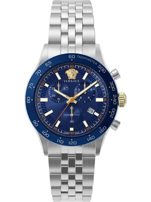Versace Hellenyium Chrono VRSCVE2U01024 Metalik Gri Çelik Erkek Kol Saati