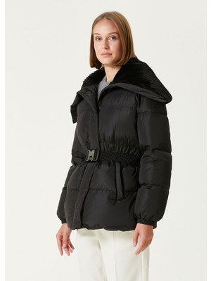 Moncler Cupidone Siyah Kapüşonlu Puff Mont