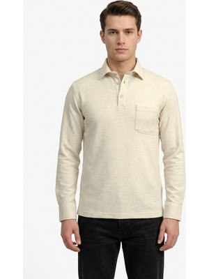 Çizgi Triko Erkek Gömlek Yaka Cepli Klasik Kalıp Sweatshirt 5304 BGL-ST05540