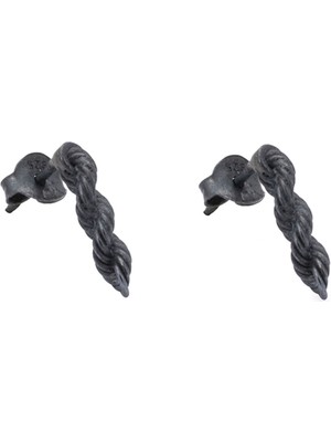 AtolyeWolf Rope Chain Oksit Erkek Gümüş Küpe