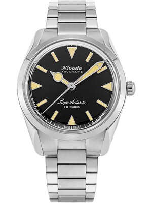 Super Antarctic Black Beige Luminova 35013M20 Metal Çelik Kurmalı Erkek Kol Saati