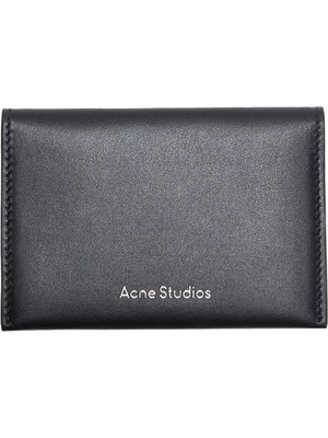 Acne Studios Siyah Logolu Erkek Deri Kartlık