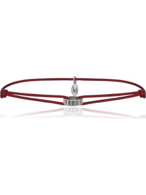 Melie Jewelry Notch 925 Ayar Gümüş Ipli Erkek Bileklik