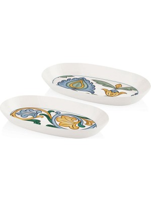 The Mia Limoncello Gri Seramik Oval 2'li Servis Seti